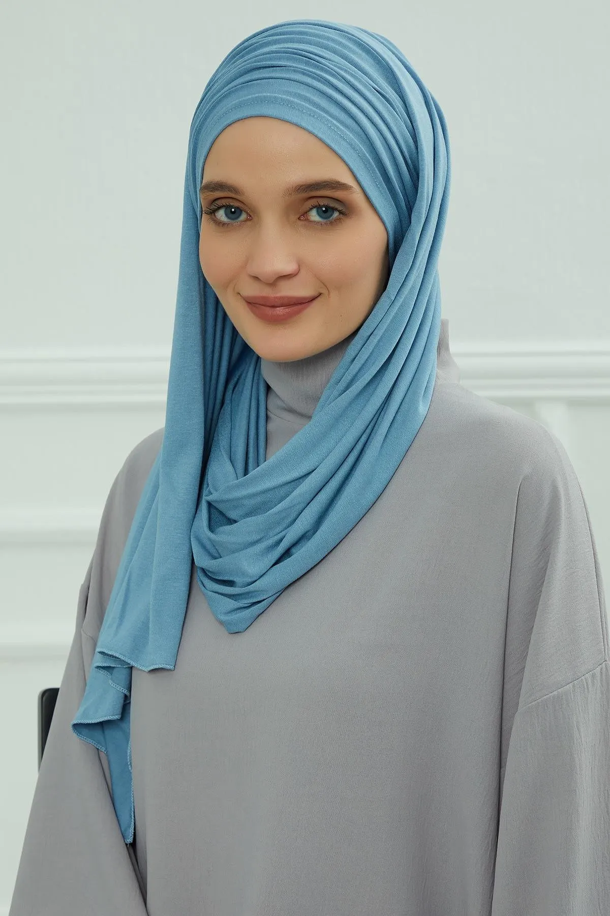 Premium Jersey Shawl Hijab for Women, Easy to Wear Cotton Headscarf, Lightweight and Breathable Instant Jersey Shawl, Mother's Day Gift,BT-1