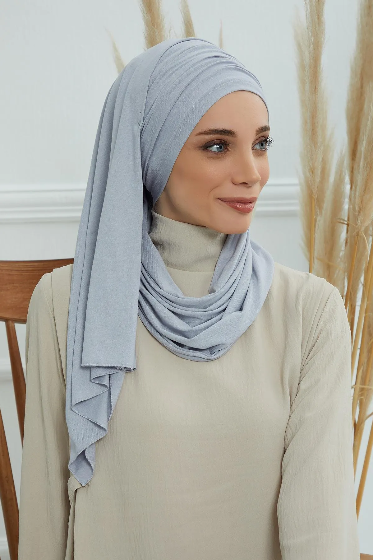 Premium Jersey Shawl Hijab for Women, Easy to Wear Cotton Headscarf, Lightweight and Breathable Instant Jersey Shawl, Mother's Day Gift,BT-1