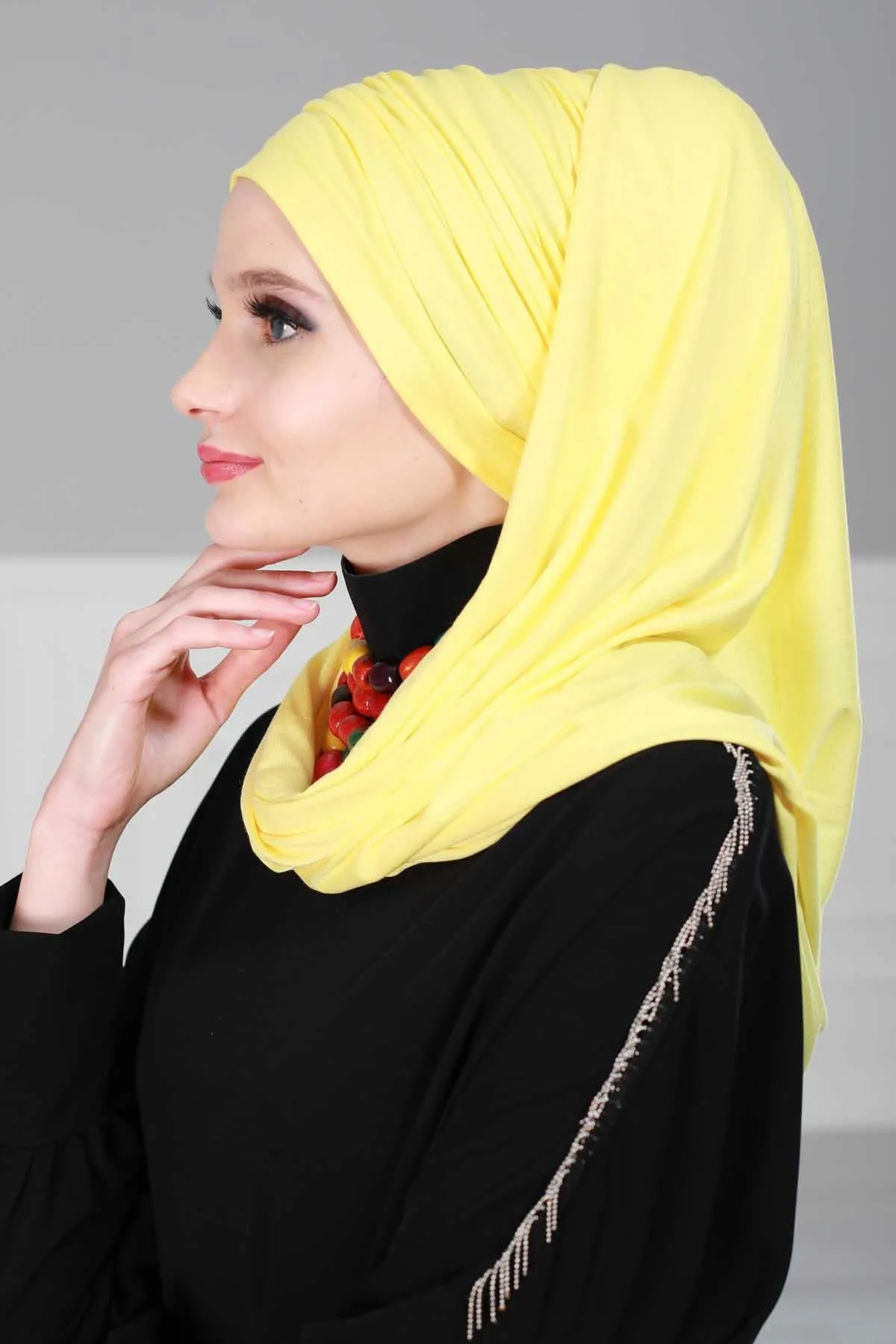 Premium Jersey Shawl Hijab for Women, Easy to Wear Cotton Headscarf, Lightweight and Breathable Instant Jersey Shawl, Mother's Day Gift,BT-1