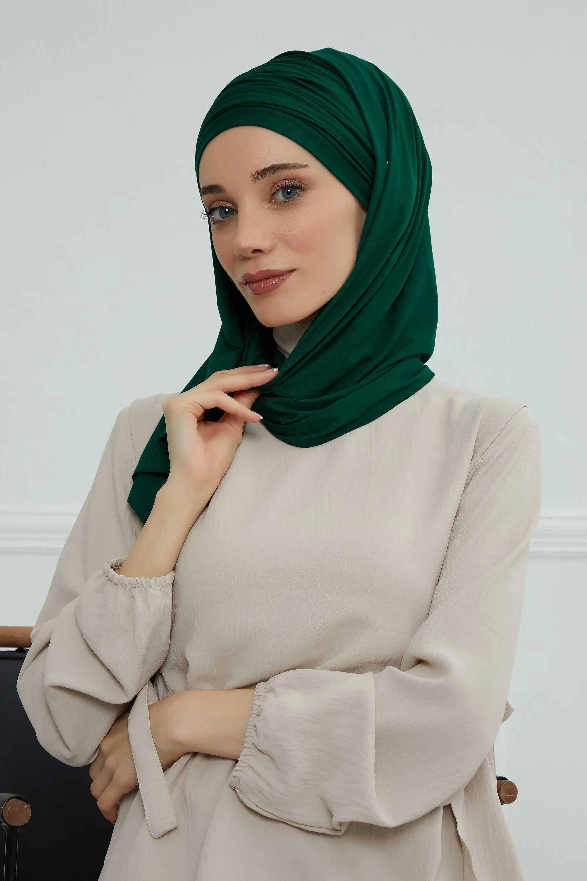 Premium Jersey Shawl Hijab for Women, Easy to Wear Cotton Headscarf, Lightweight and Breathable Instant Jersey Shawl, Mother's Day Gift,BT-1