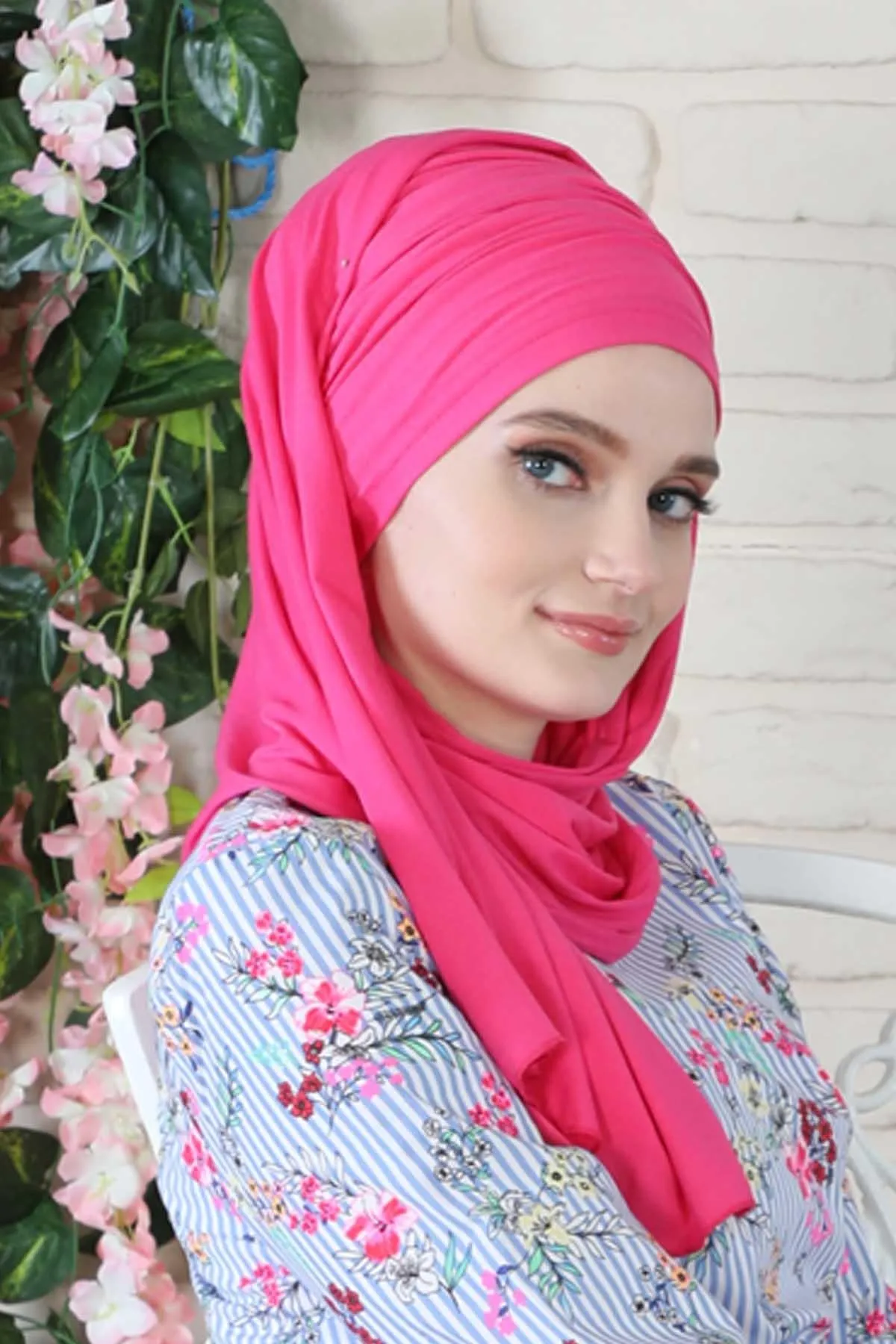 Premium Jersey Shawl Hijab for Women, Easy to Wear Cotton Headscarf, Lightweight and Breathable Instant Jersey Shawl, Mother's Day Gift,BT-1