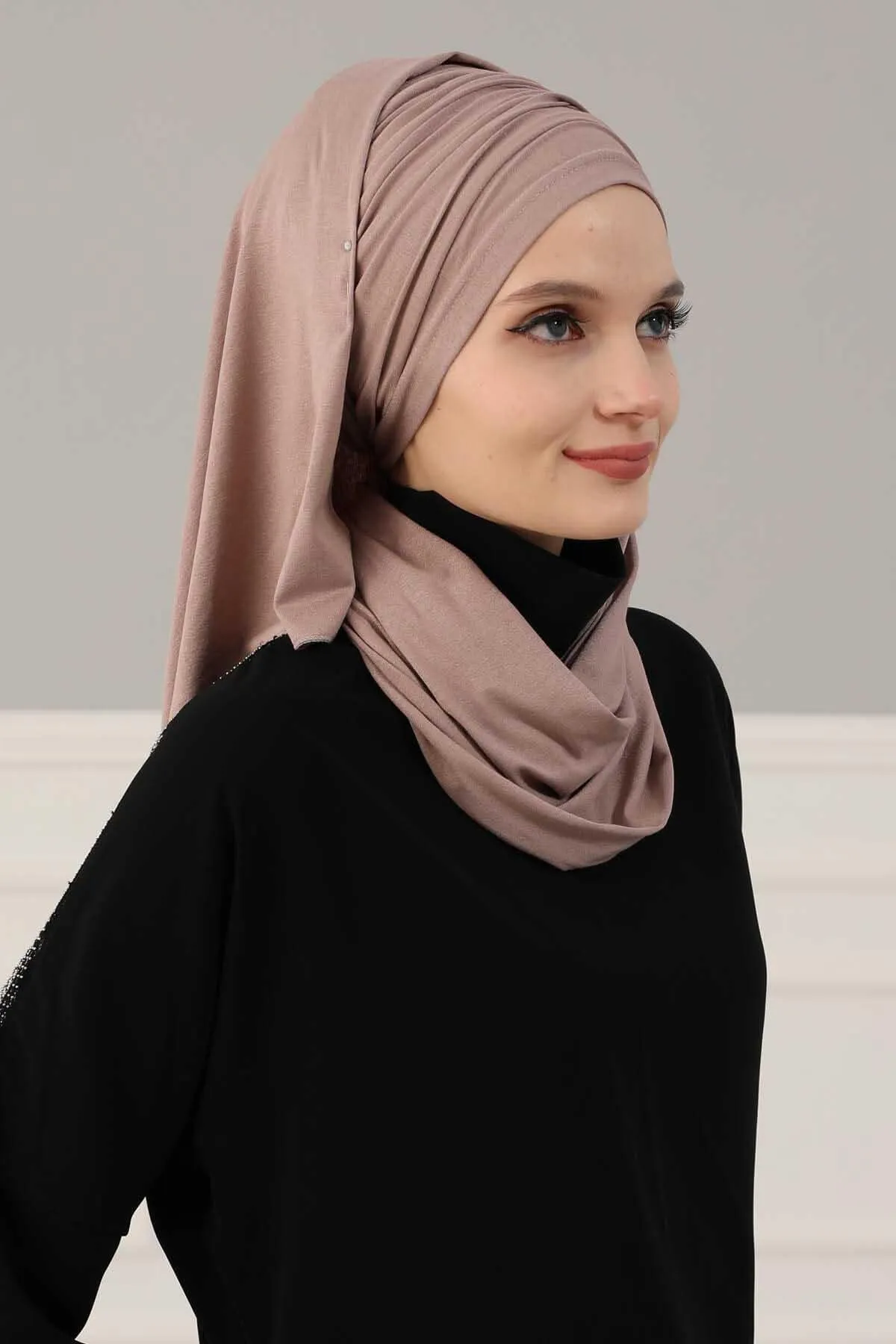 Premium Jersey Shawl Hijab for Women, Easy to Wear Cotton Headscarf, Lightweight and Breathable Instant Jersey Shawl, Mother's Day Gift,BT-1