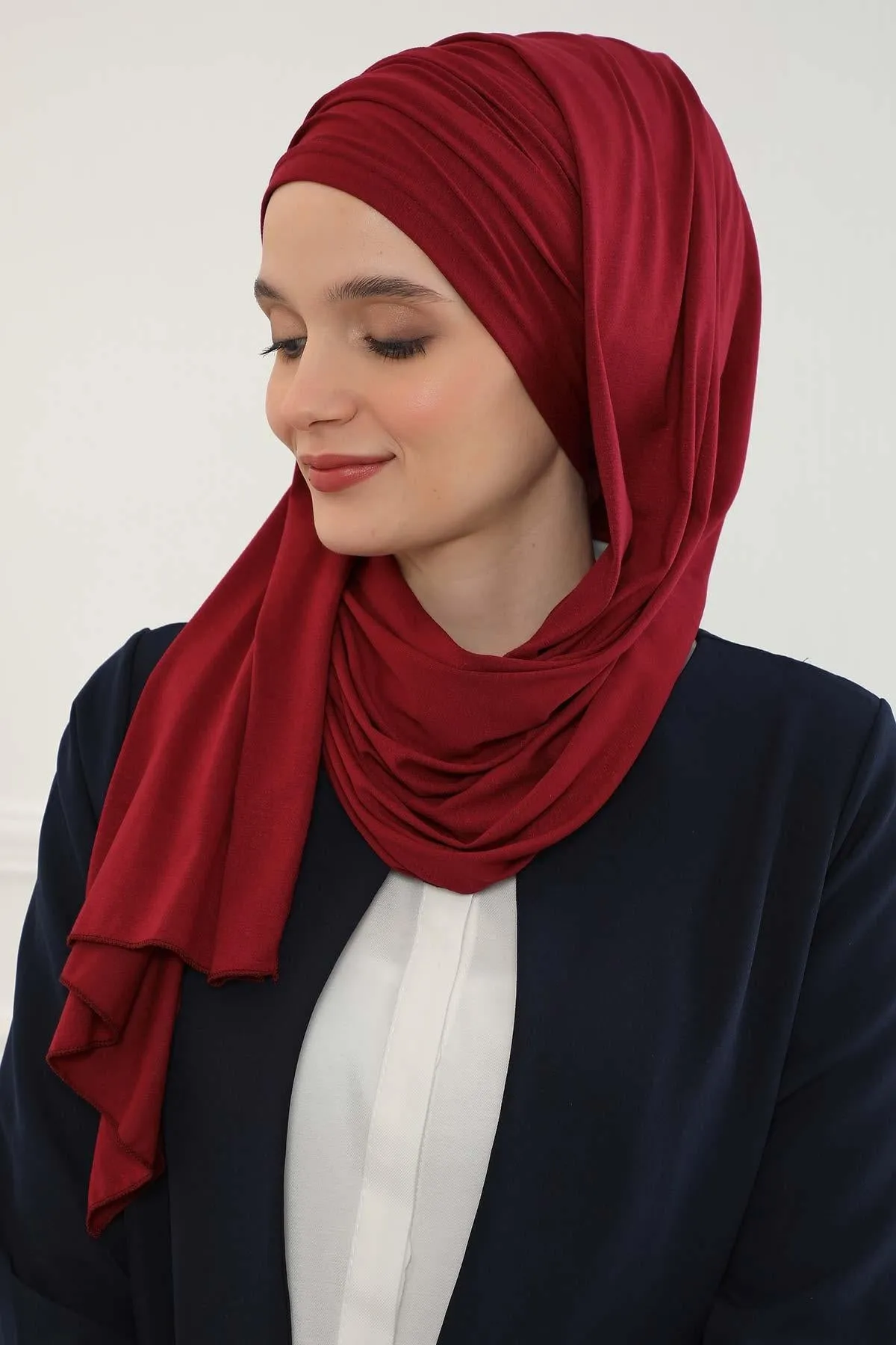 Premium Jersey Shawl Hijab for Women, Easy to Wear Cotton Headscarf, Lightweight and Breathable Instant Jersey Shawl, Mother's Day Gift,BT-1