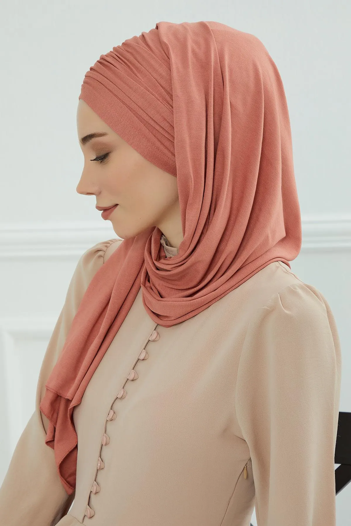 Premium Jersey Shawl Hijab for Women, Easy to Wear Cotton Headscarf, Lightweight and Breathable Instant Jersey Shawl, Mother's Day Gift,BT-1