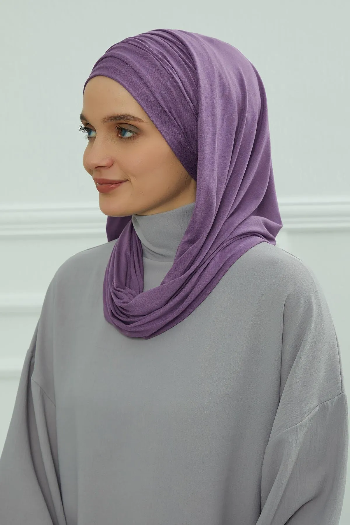 Premium Jersey Shawl Hijab for Women, Easy to Wear Cotton Headscarf, Lightweight and Breathable Instant Jersey Shawl, Mother's Day Gift,BT-1