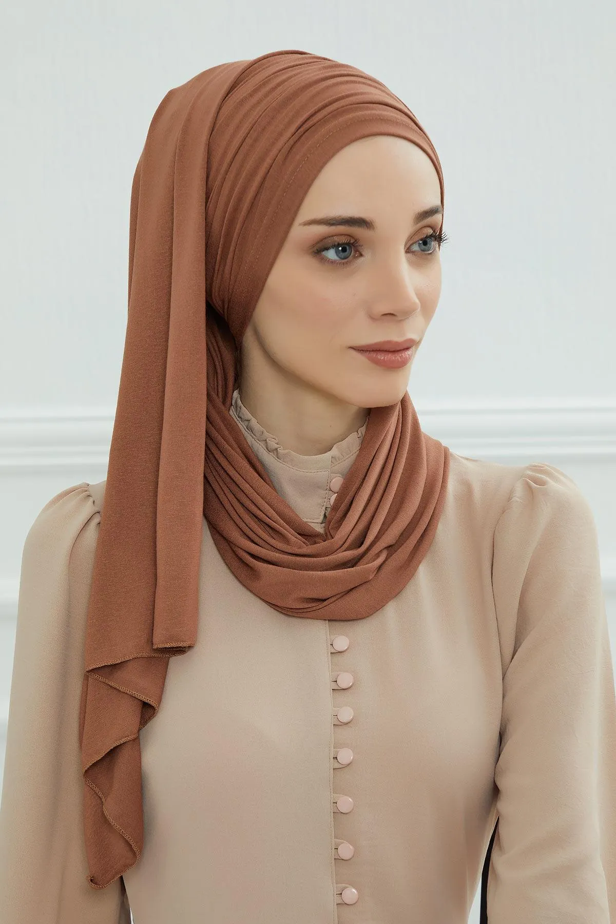 Premium Jersey Shawl Hijab for Women, Easy to Wear Cotton Headscarf, Lightweight and Breathable Instant Jersey Shawl, Mother's Day Gift,BT-1