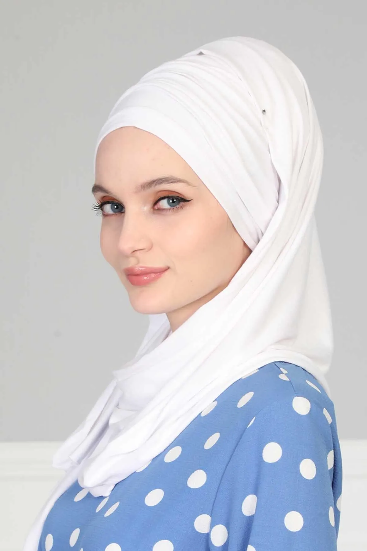 Premium Jersey Shawl Hijab for Women, Easy to Wear Cotton Headscarf, Lightweight and Breathable Instant Jersey Shawl, Mother's Day Gift,BT-1