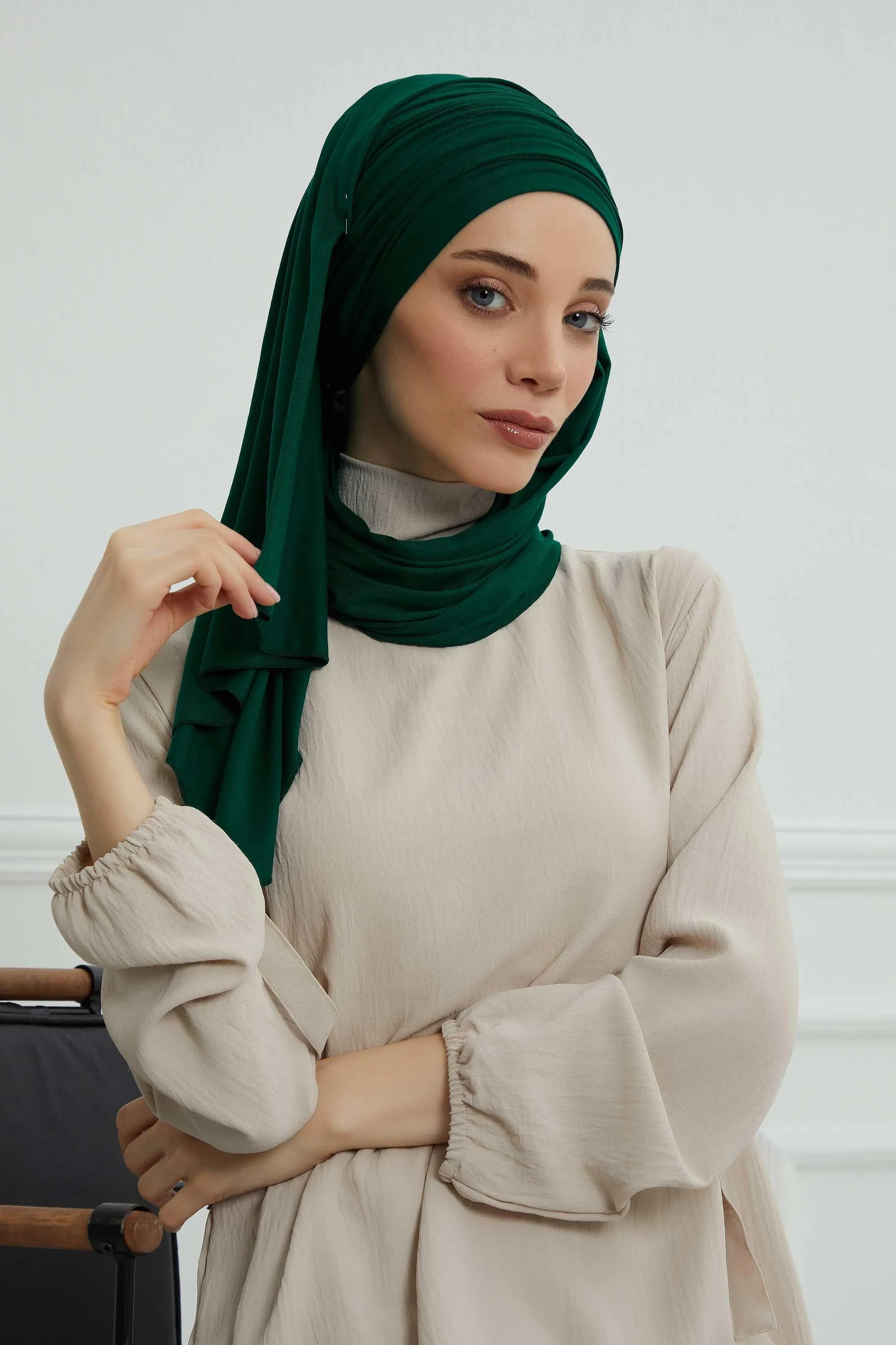 Premium Jersey Shawl Hijab for Women, Easy to Wear Cotton Headscarf, Lightweight and Breathable Instant Jersey Shawl, Mother's Day Gift,BT-1