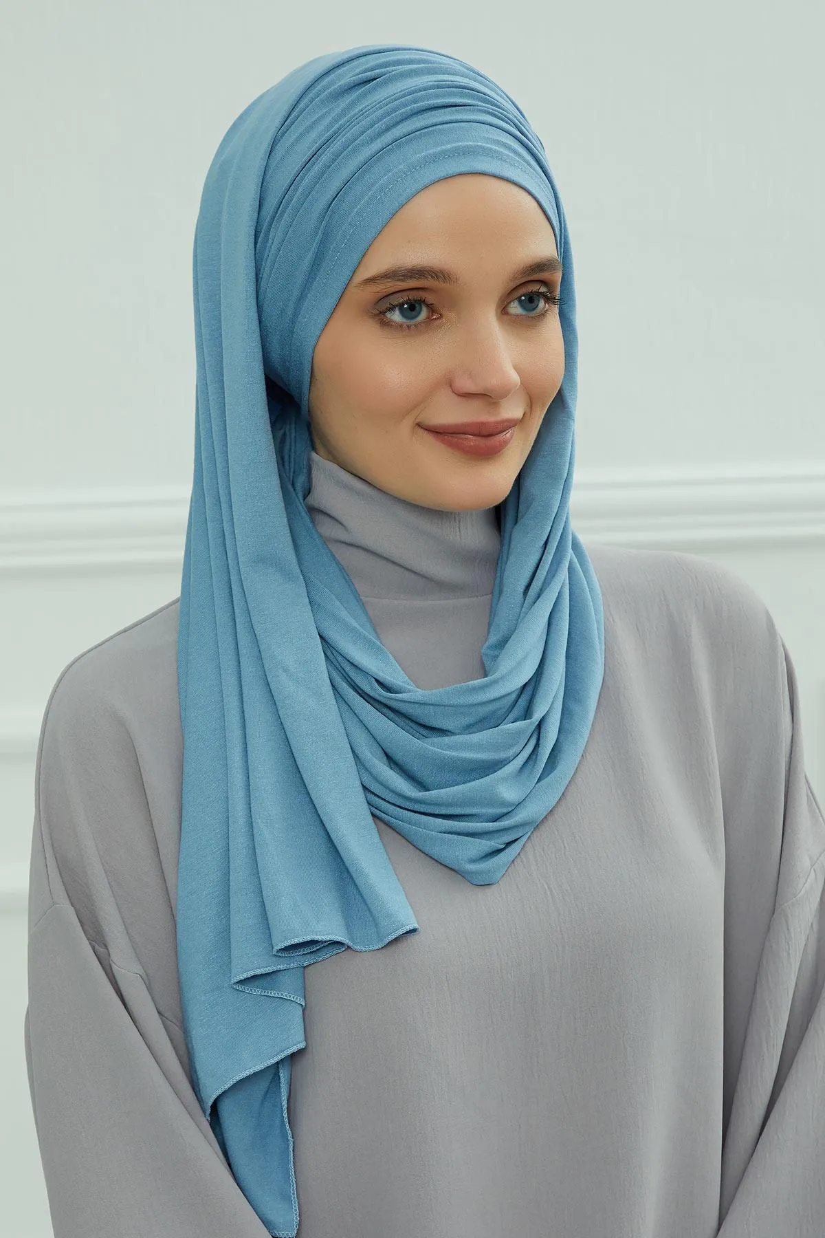 Premium Jersey Shawl Hijab for Women, Easy to Wear Cotton Headscarf, Lightweight and Breathable Instant Jersey Shawl, Mother's Day Gift,BT-1