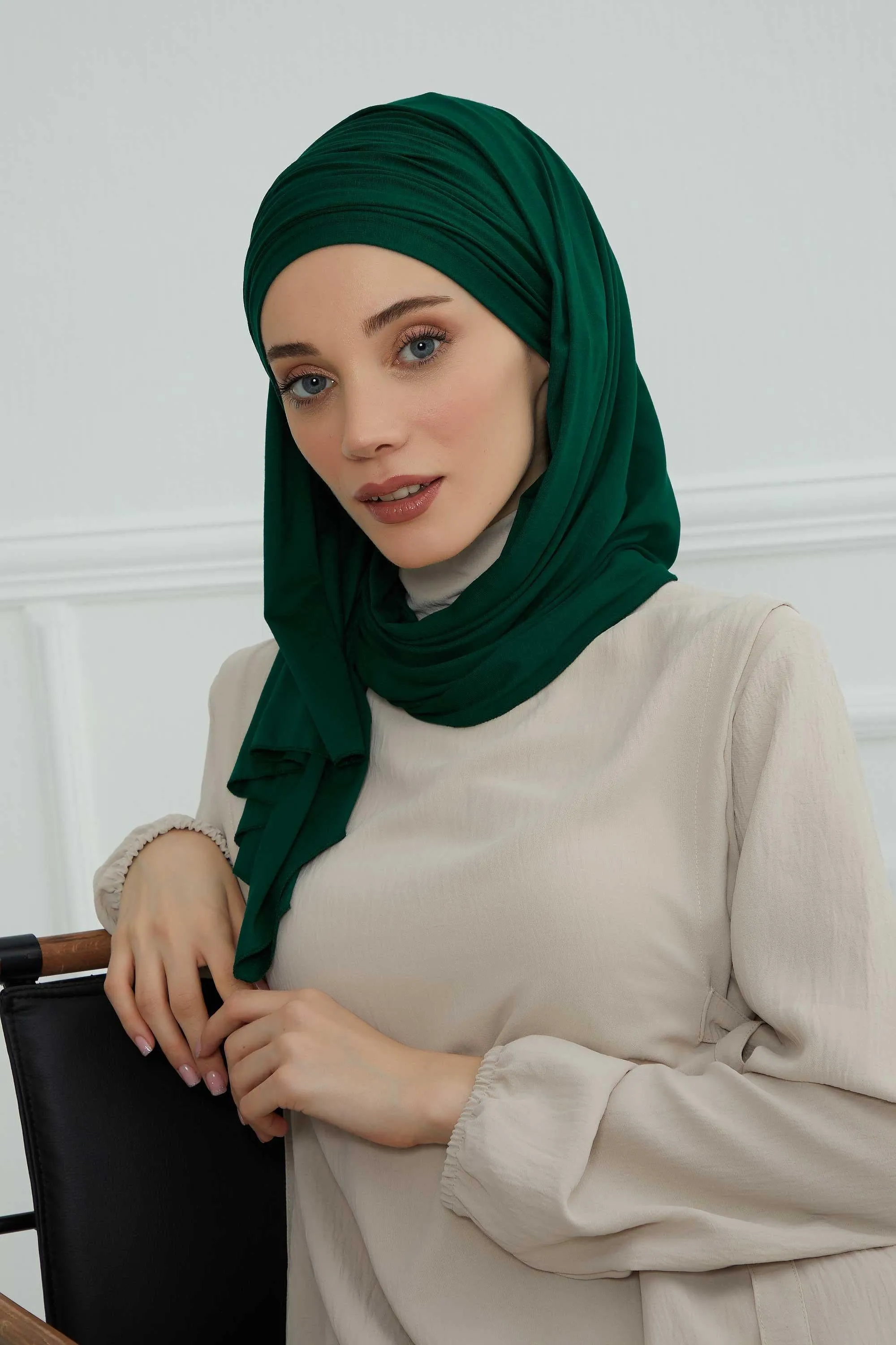 Premium Jersey Shawl Hijab for Women, Easy to Wear Cotton Headscarf, Lightweight and Breathable Instant Jersey Shawl, Mother's Day Gift,BT-1