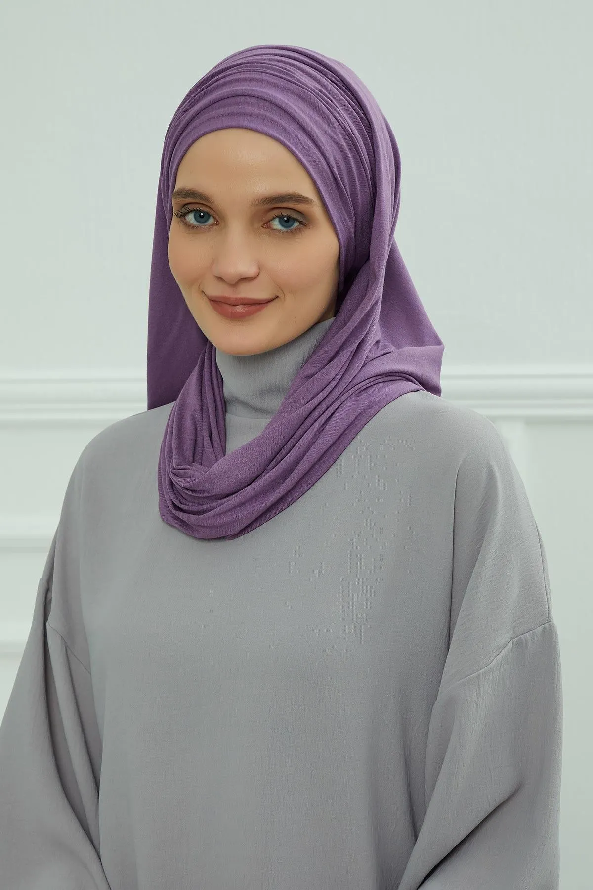 Premium Jersey Shawl Hijab for Women, Easy to Wear Cotton Headscarf, Lightweight and Breathable Instant Jersey Shawl, Mother's Day Gift,BT-1