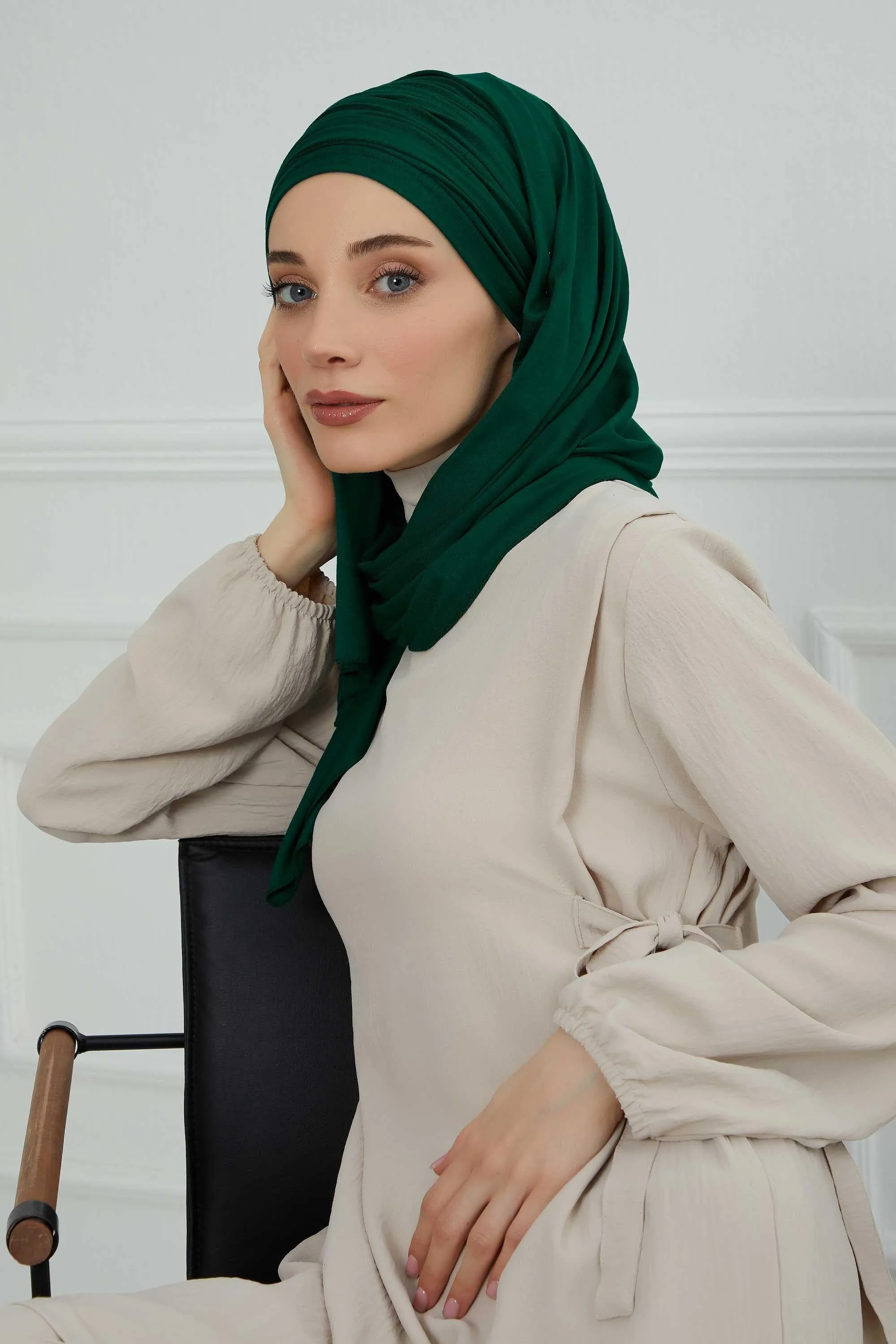 Premium Jersey Shawl Hijab for Women, Easy to Wear Cotton Headscarf, Lightweight and Breathable Instant Jersey Shawl, Mother's Day Gift,BT-1