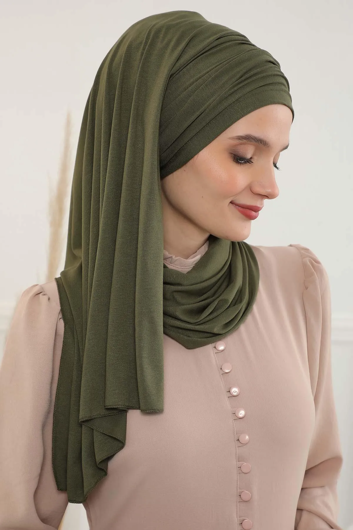 Premium Jersey Shawl Hijab for Women, Easy to Wear Cotton Headscarf, Lightweight and Breathable Instant Jersey Shawl, Mother's Day Gift,BT-1