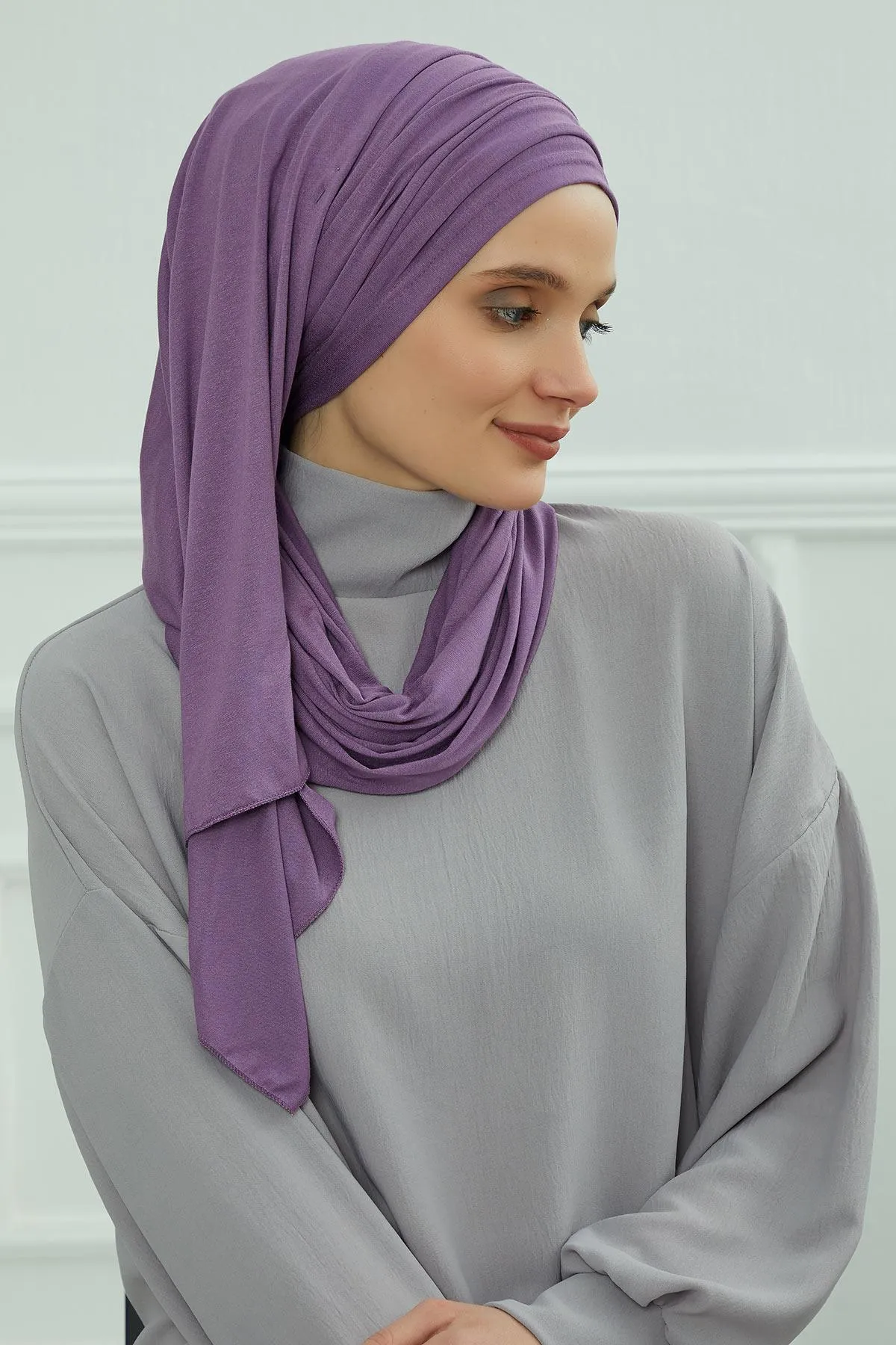 Premium Jersey Shawl Hijab for Women, Easy to Wear Cotton Headscarf, Lightweight and Breathable Instant Jersey Shawl, Mother's Day Gift,BT-1