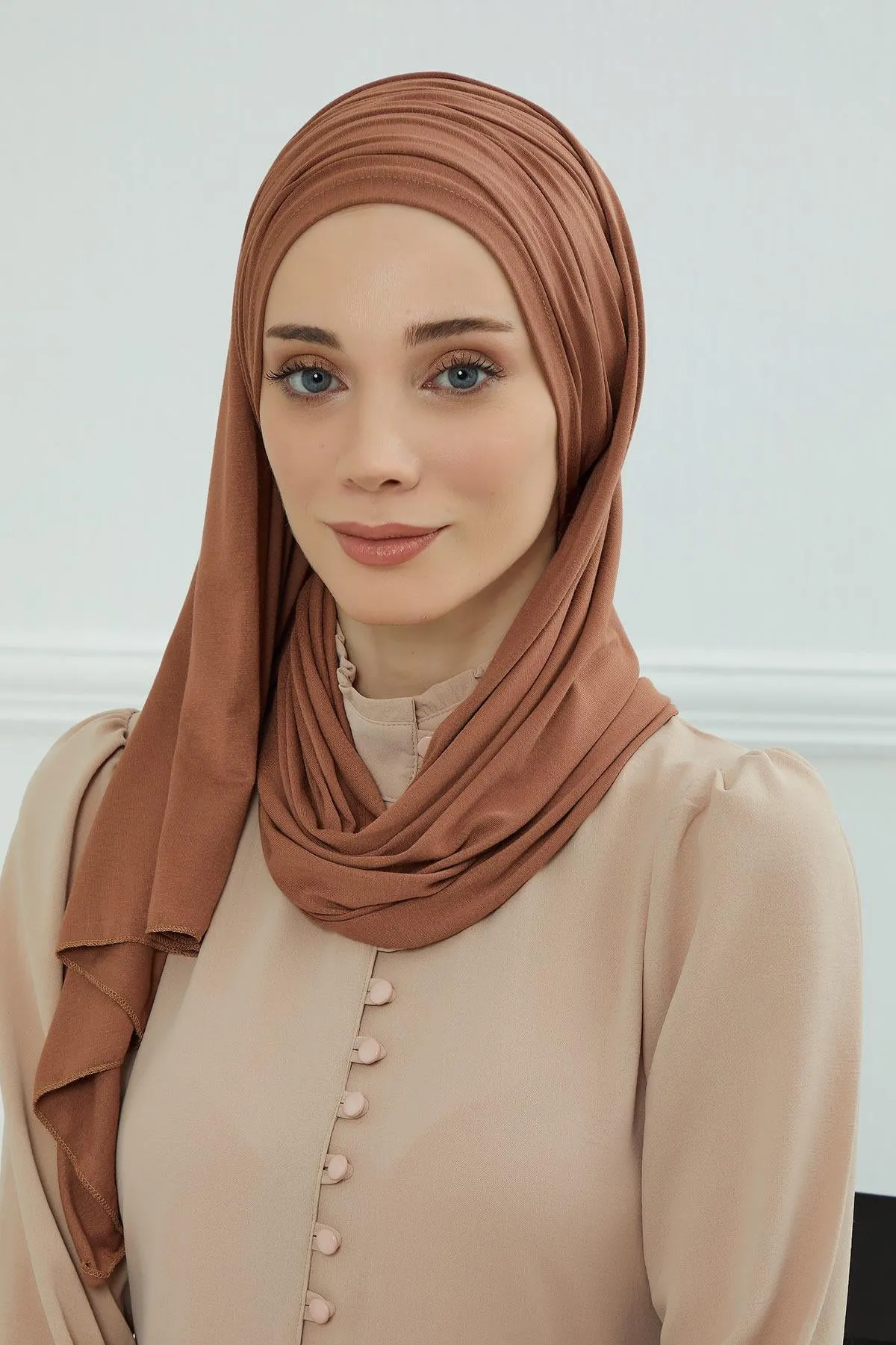 Premium Jersey Shawl Hijab for Women, Easy to Wear Cotton Headscarf, Lightweight and Breathable Instant Jersey Shawl, Mother's Day Gift,BT-1