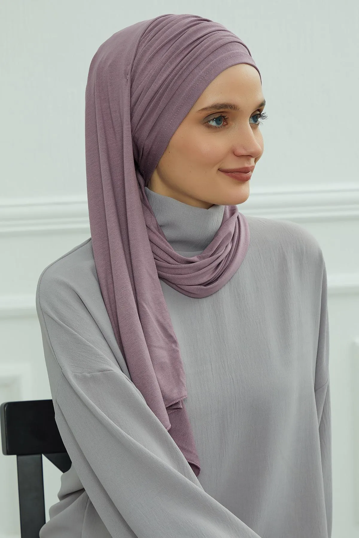 Premium Jersey Shawl Hijab for Women, Easy to Wear Cotton Headscarf, Lightweight and Breathable Instant Jersey Shawl, Mother's Day Gift,BT-1