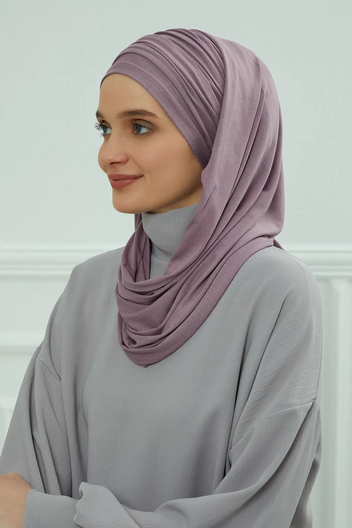 Premium Jersey Shawl Hijab for Women, Easy to Wear Cotton Headscarf, Lightweight and Breathable Instant Jersey Shawl, Mother's Day Gift,BT-1