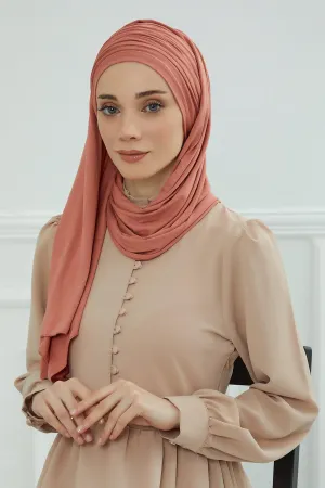 Premium Jersey Shawl Hijab for Women, Easy to Wear Cotton Headscarf, Lightweight and Breathable Instant Jersey Shawl, Mother's Day Gift,BT-1