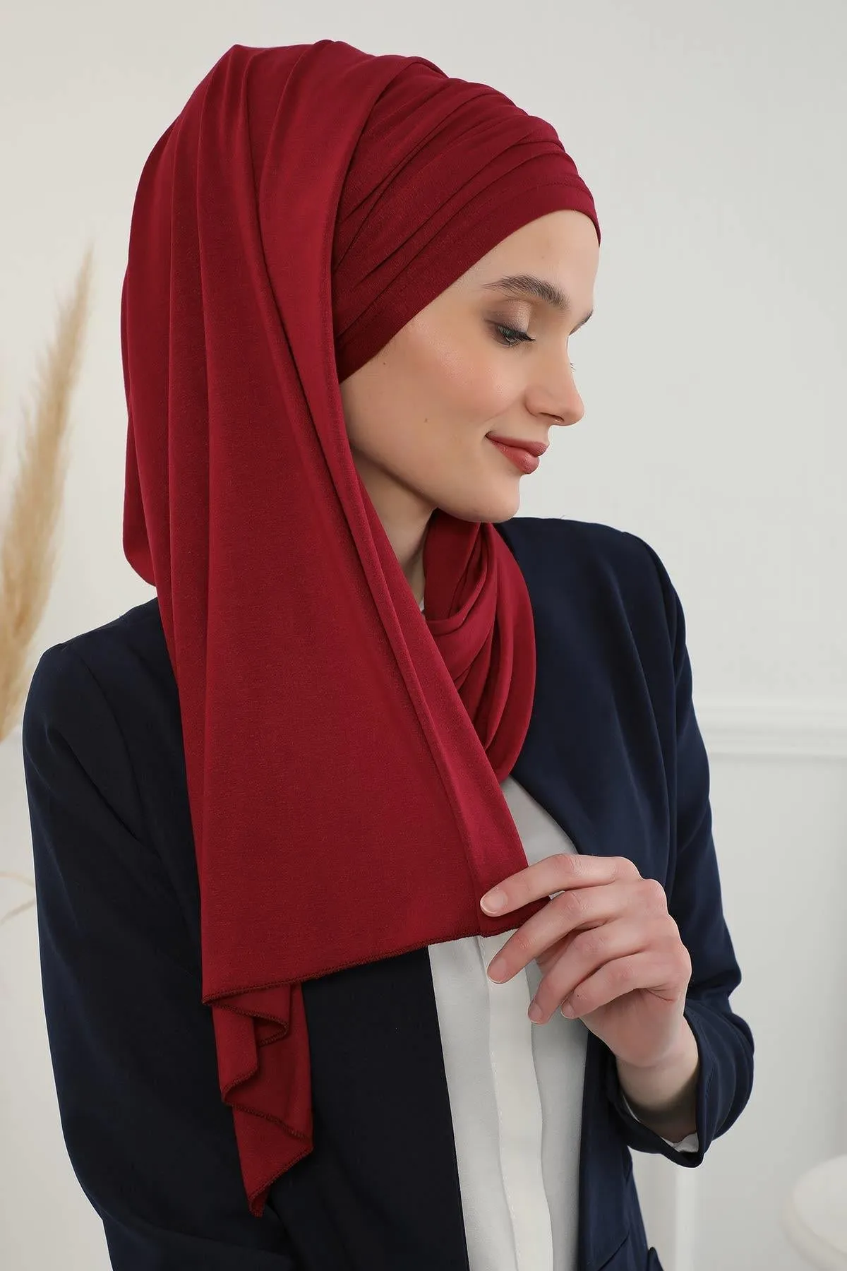 Premium Jersey Shawl Hijab for Women, Easy to Wear Cotton Headscarf, Lightweight and Breathable Instant Jersey Shawl, Mother's Day Gift,BT-1