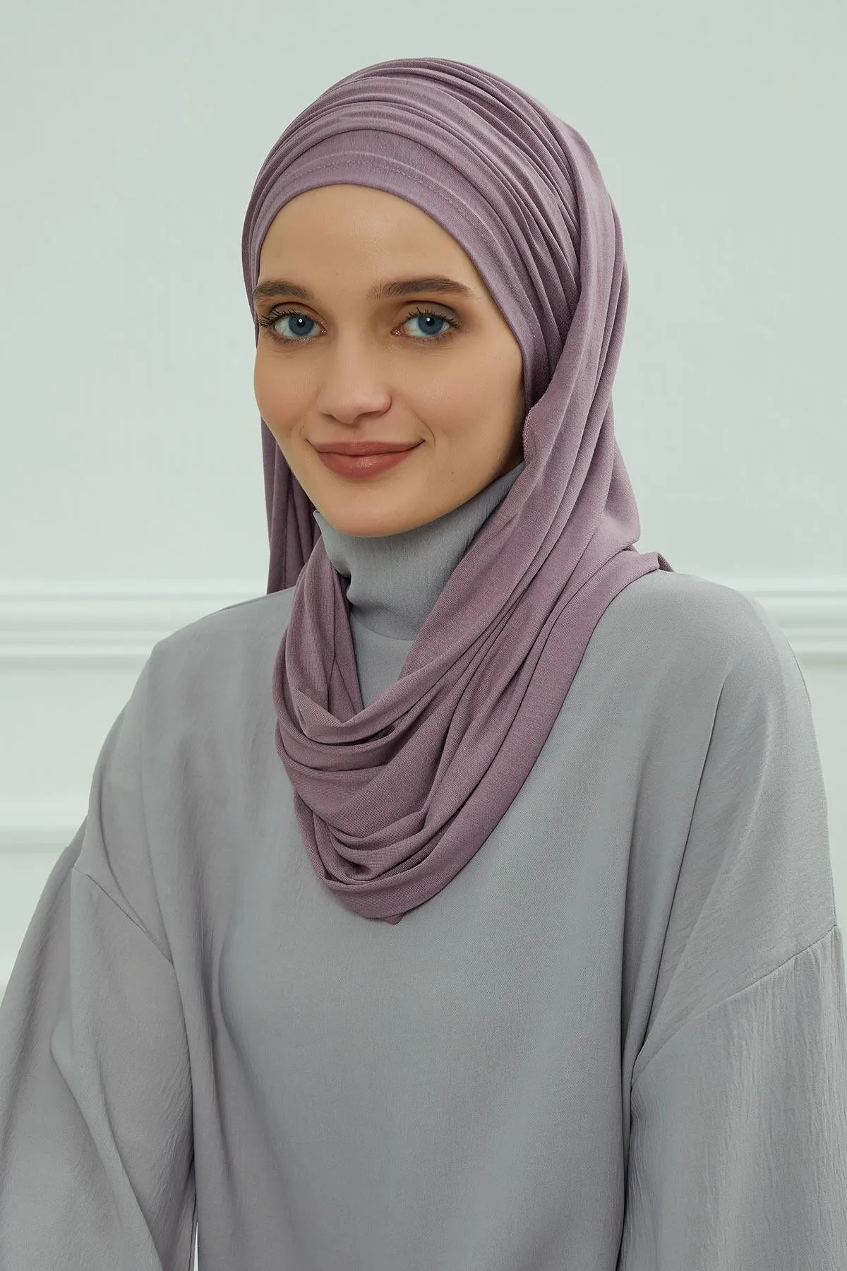 Premium Jersey Shawl Hijab for Women, Easy to Wear Cotton Headscarf, Lightweight and Breathable Instant Jersey Shawl, Mother's Day Gift,BT-1