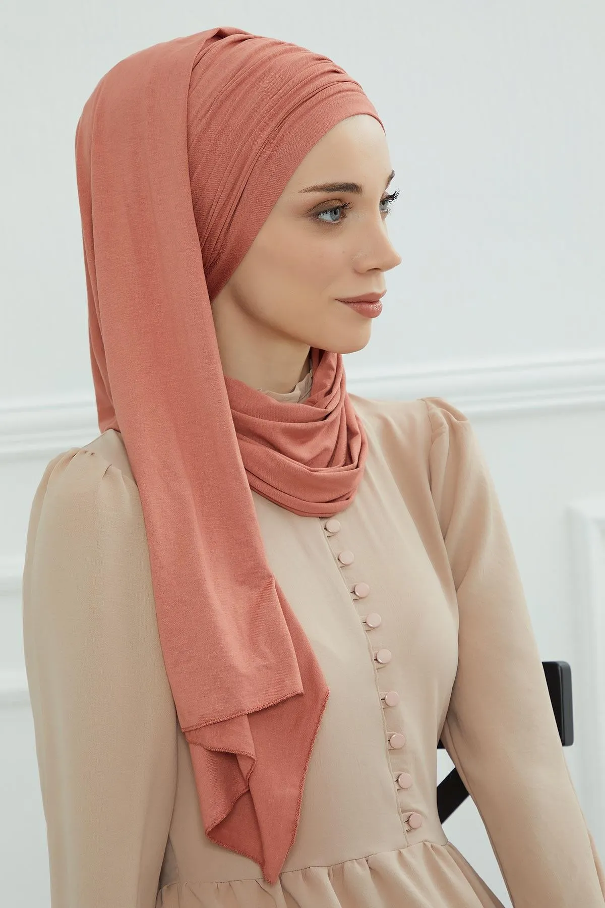 Premium Jersey Shawl Hijab for Women, Easy to Wear Cotton Headscarf, Lightweight and Breathable Instant Jersey Shawl, Mother's Day Gift,BT-1