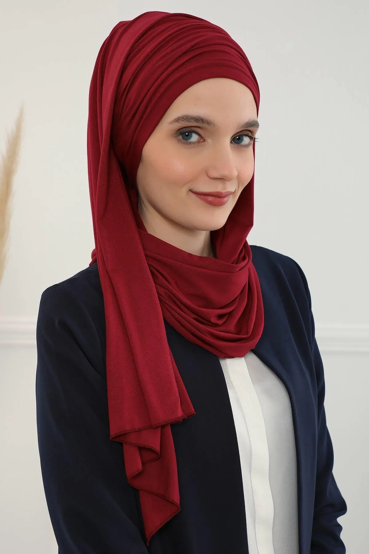 Premium Jersey Shawl Hijab for Women, Easy to Wear Cotton Headscarf, Lightweight and Breathable Instant Jersey Shawl, Mother's Day Gift,BT-1