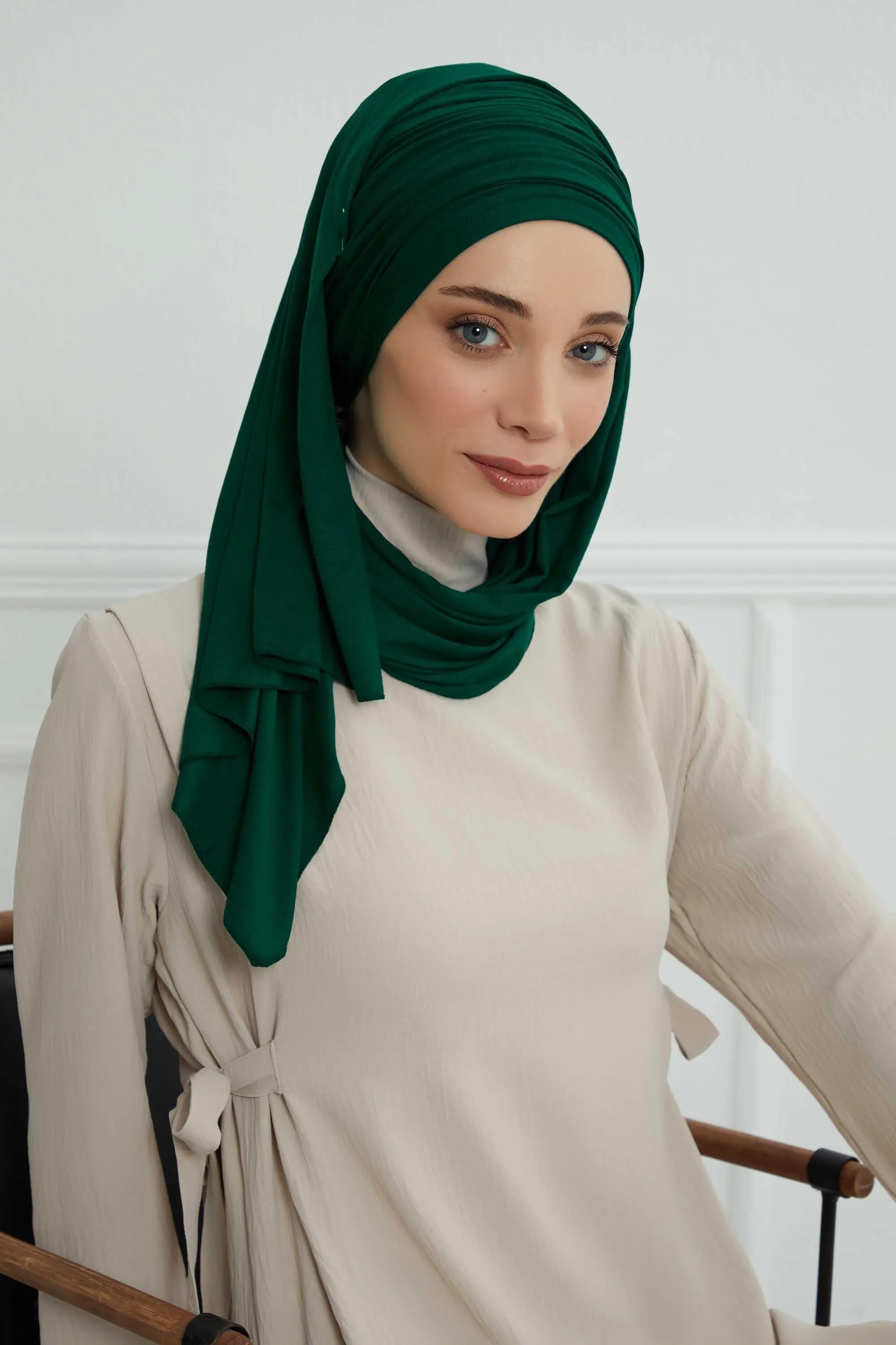 Premium Jersey Shawl Hijab for Women, Easy to Wear Cotton Headscarf, Lightweight and Breathable Instant Jersey Shawl, Mother's Day Gift,BT-1