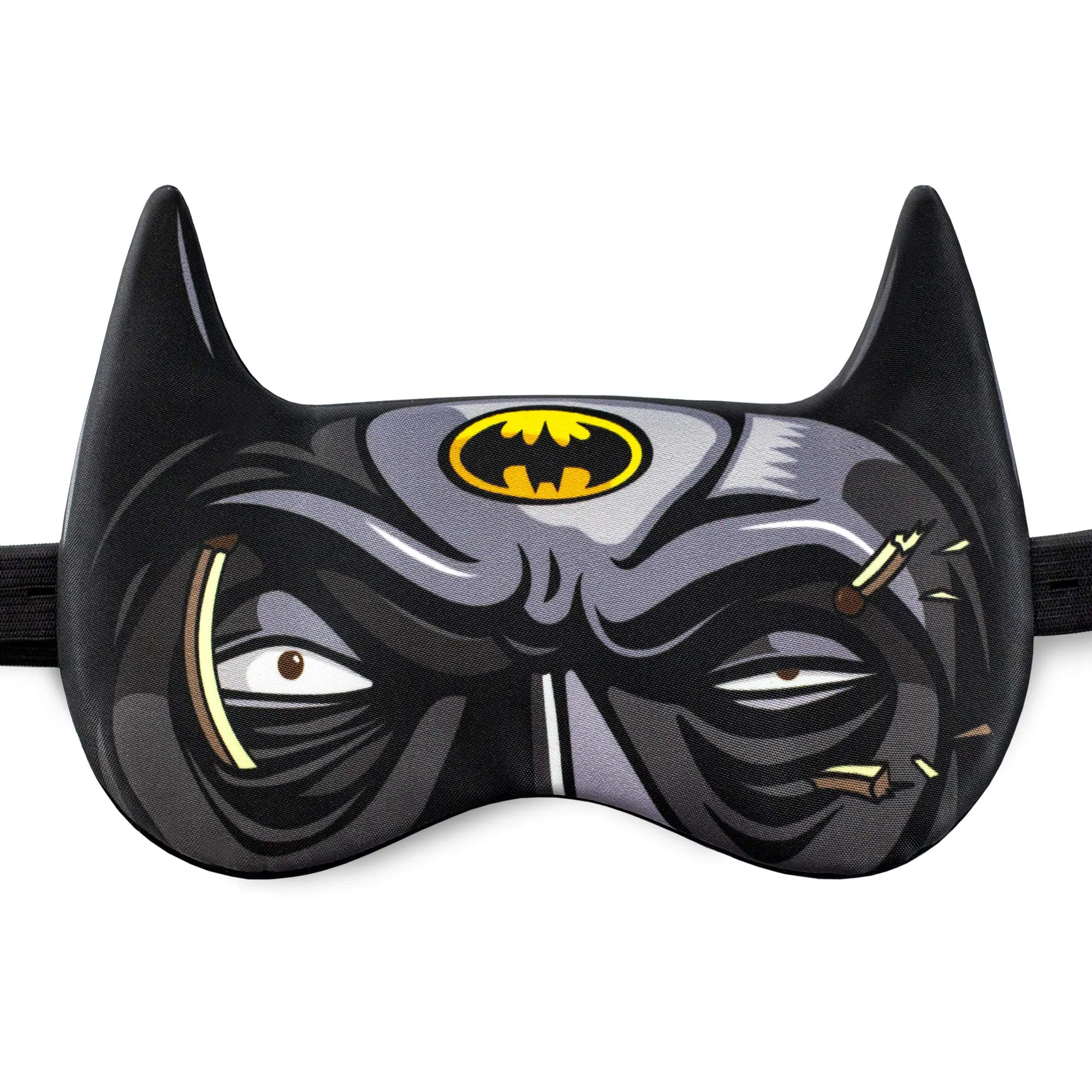 Batman-Themed Sleep Mask for Kids - Adjustable Band, DC Comics/Marvel Super Heroes Design, Ideal Gift Pack - Black