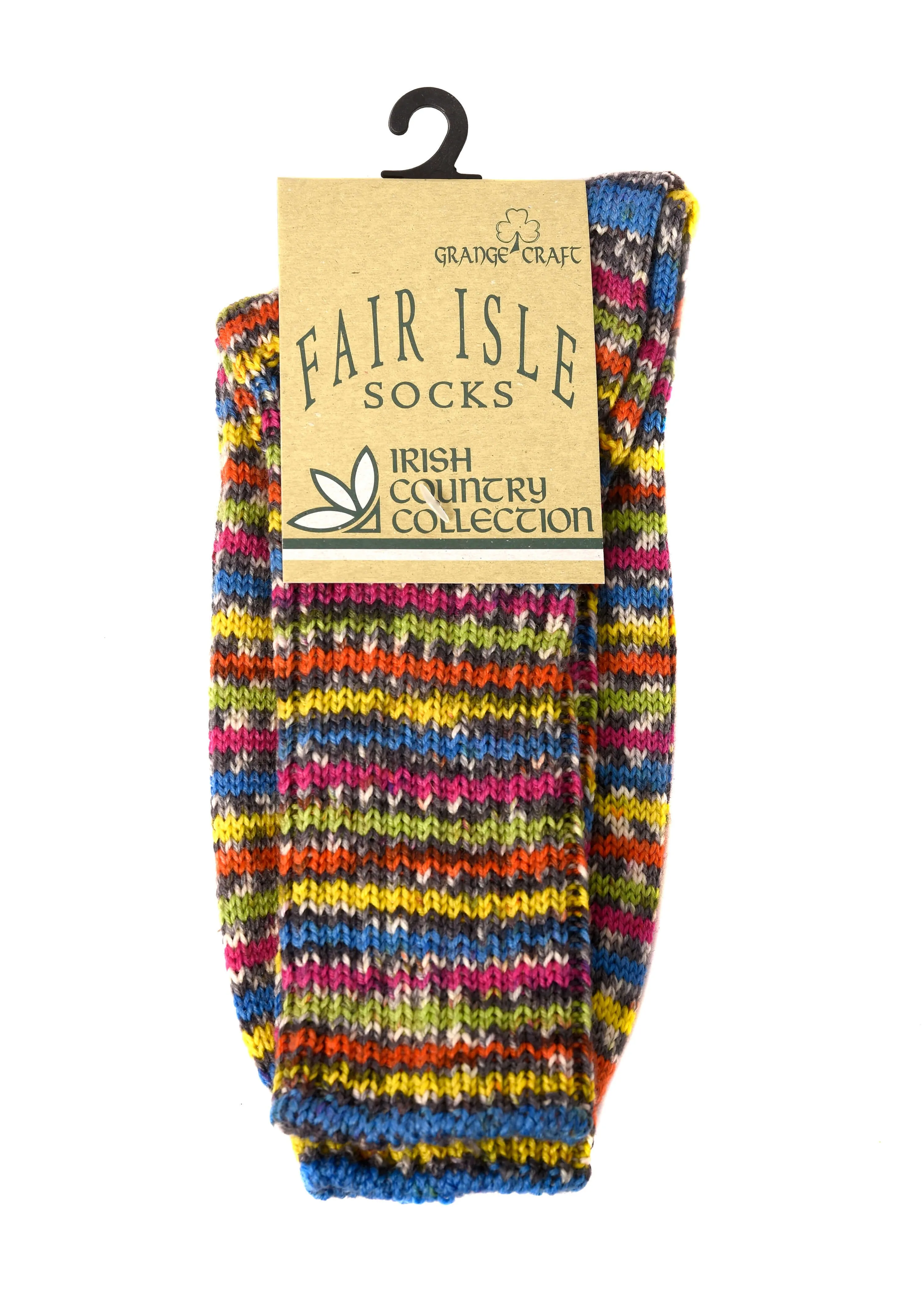 Stripe Fair Isle Walking Socks Ladies