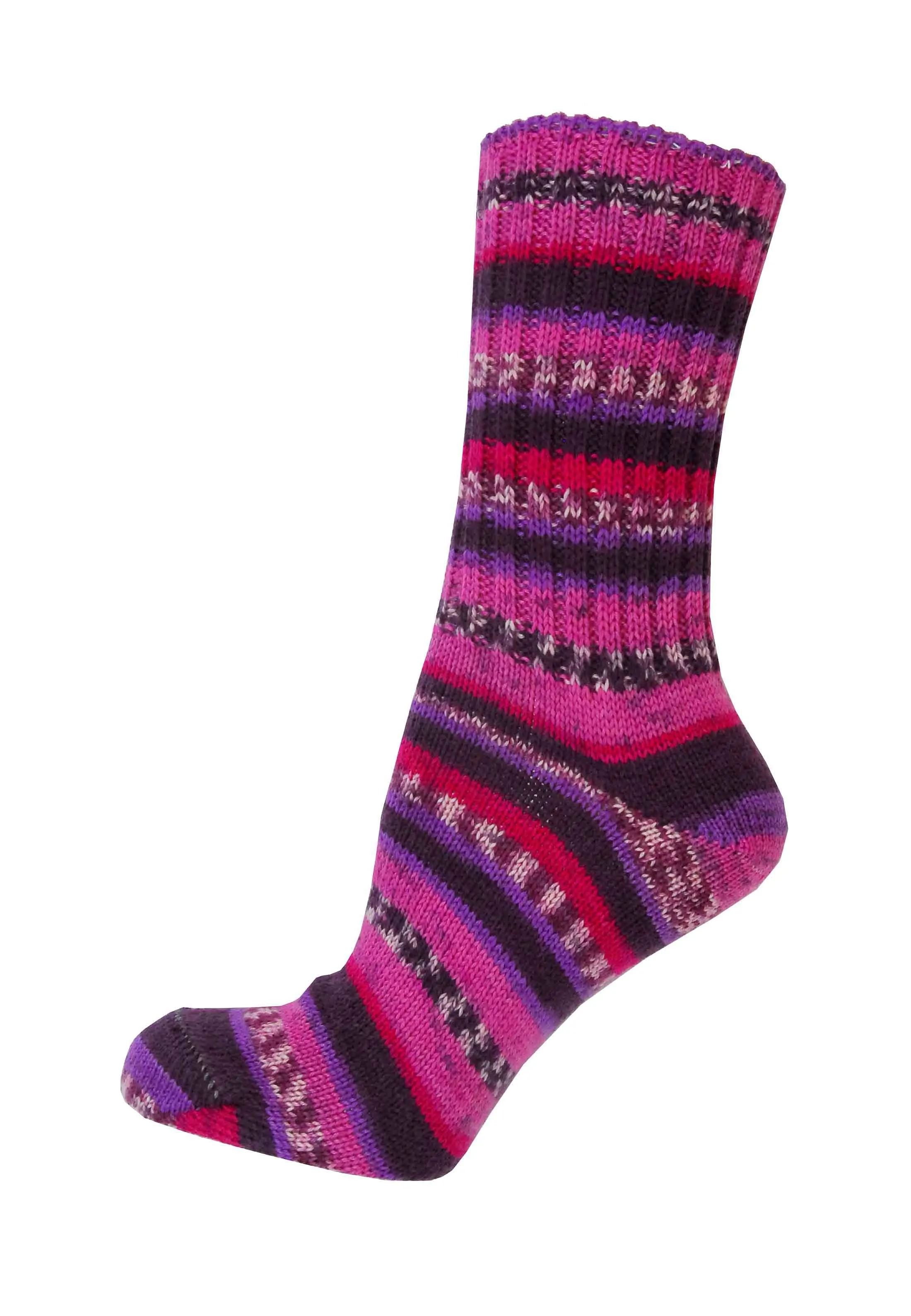 Stripe Fair Isle Walking Socks Ladies