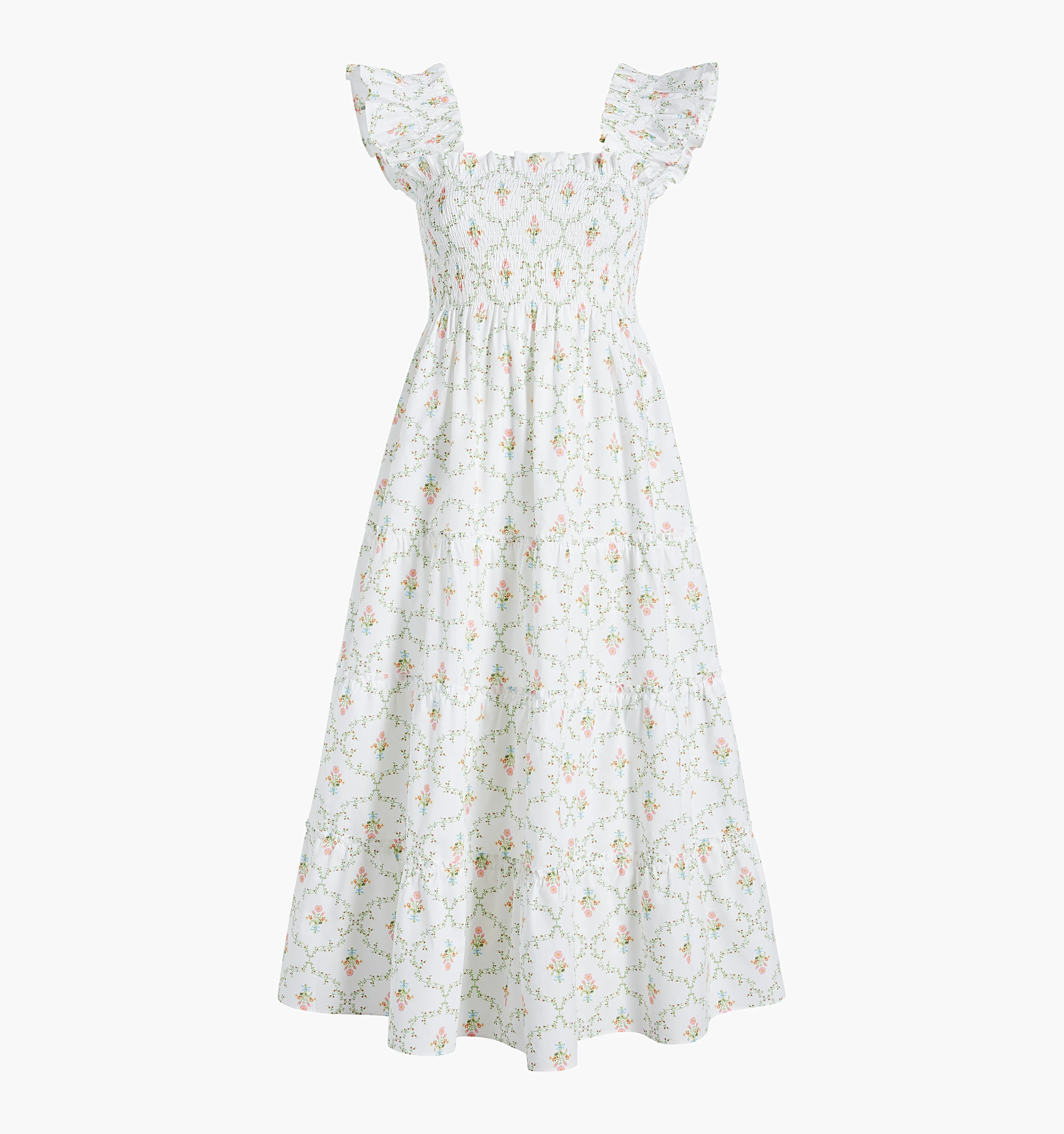 The Maternity Ellie Nap Dress - Pastel Trellis