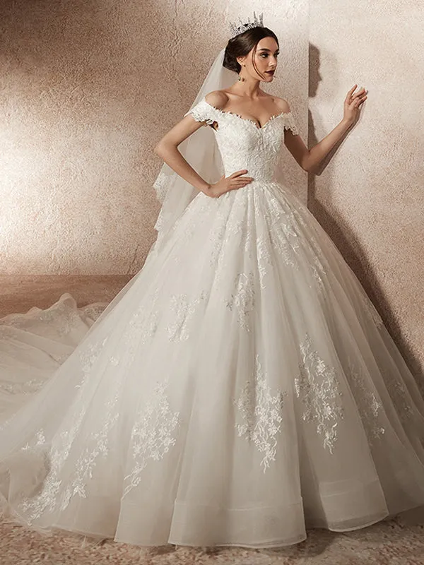 Vintage Cap Sleeve Long Wedding Dresses