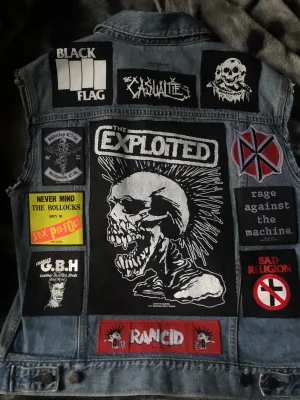 Your Personal Punk Rock Patch Collection/Selection Cut-Off Denim Battle Jacket Vest